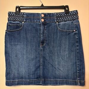 White House Black Market Blue Denim Mini Skirt